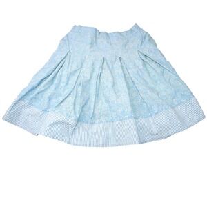 Vintage Pinot Noir Womens Light Blue‎ Denim Floral Pleated Midi Skirt Size M